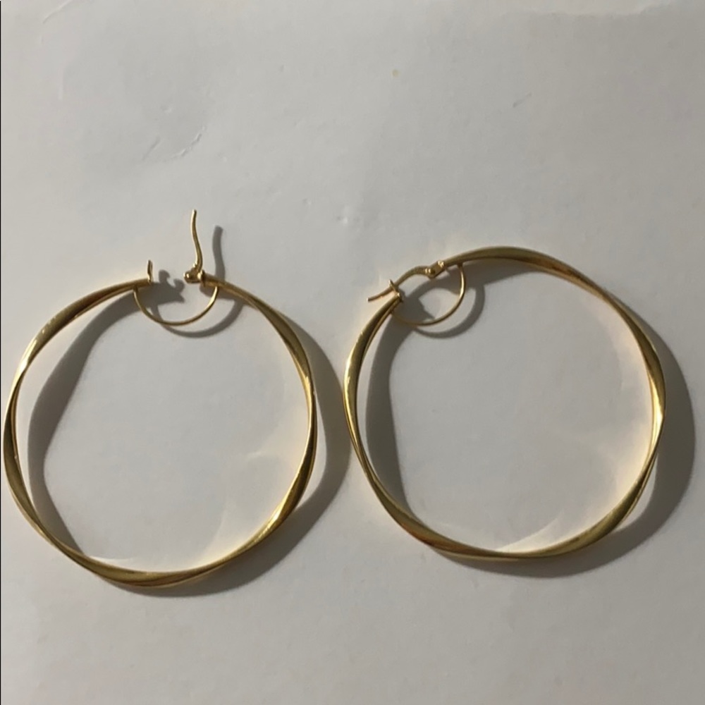 14k Gold Hoop Pierced Earrings